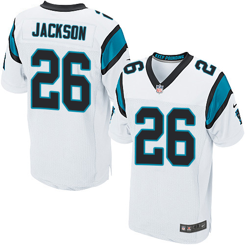 Nike Panthers #26 Donte Jackson White Men's Stitched NFL Elite Jersey - Click Image to Close